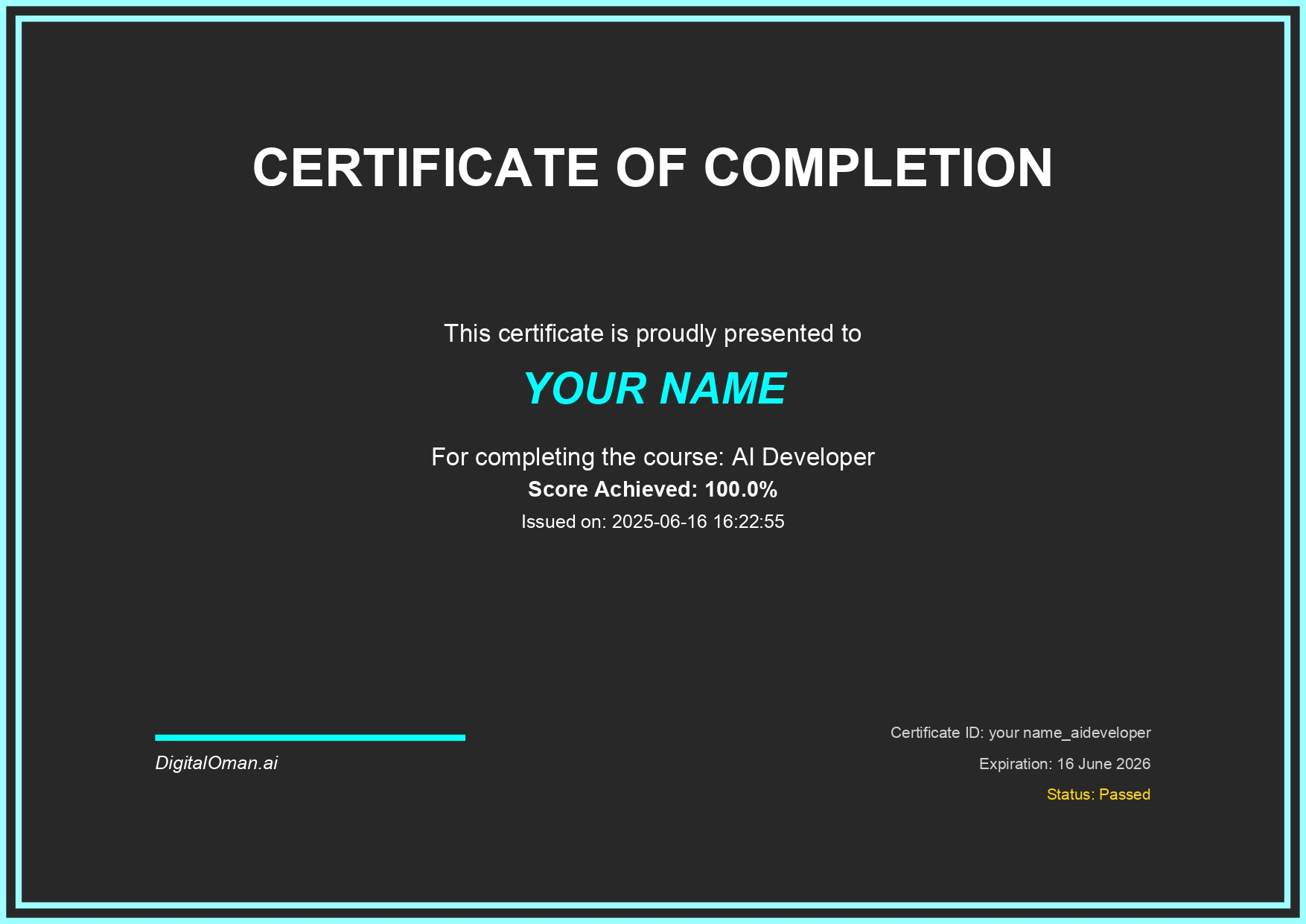 Certificate Sample